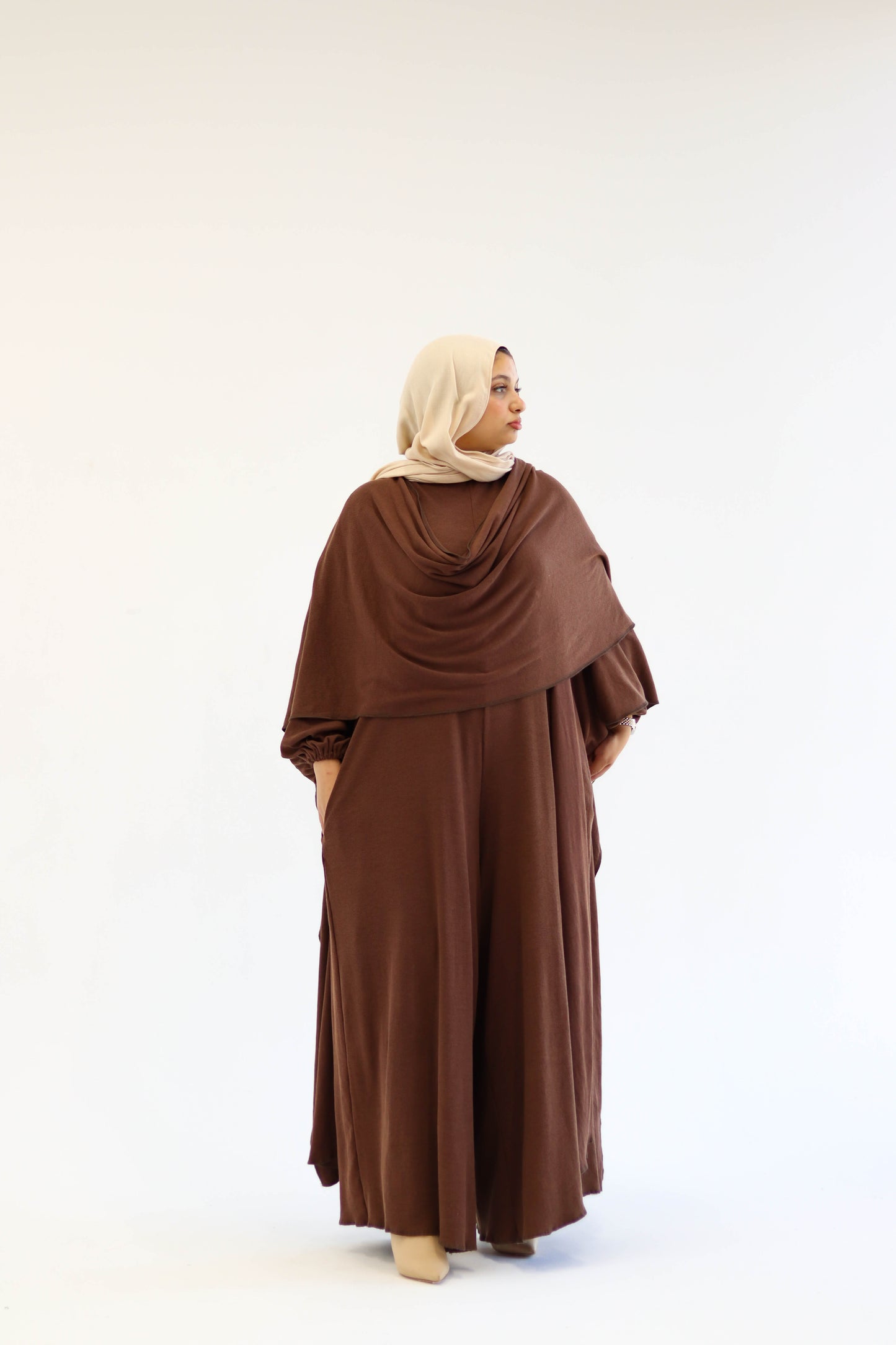 Asiia Set|Cape|Jumpsuit In Brown