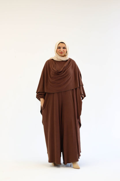 Asiia Set|Cape|Jumpsuit In Brown