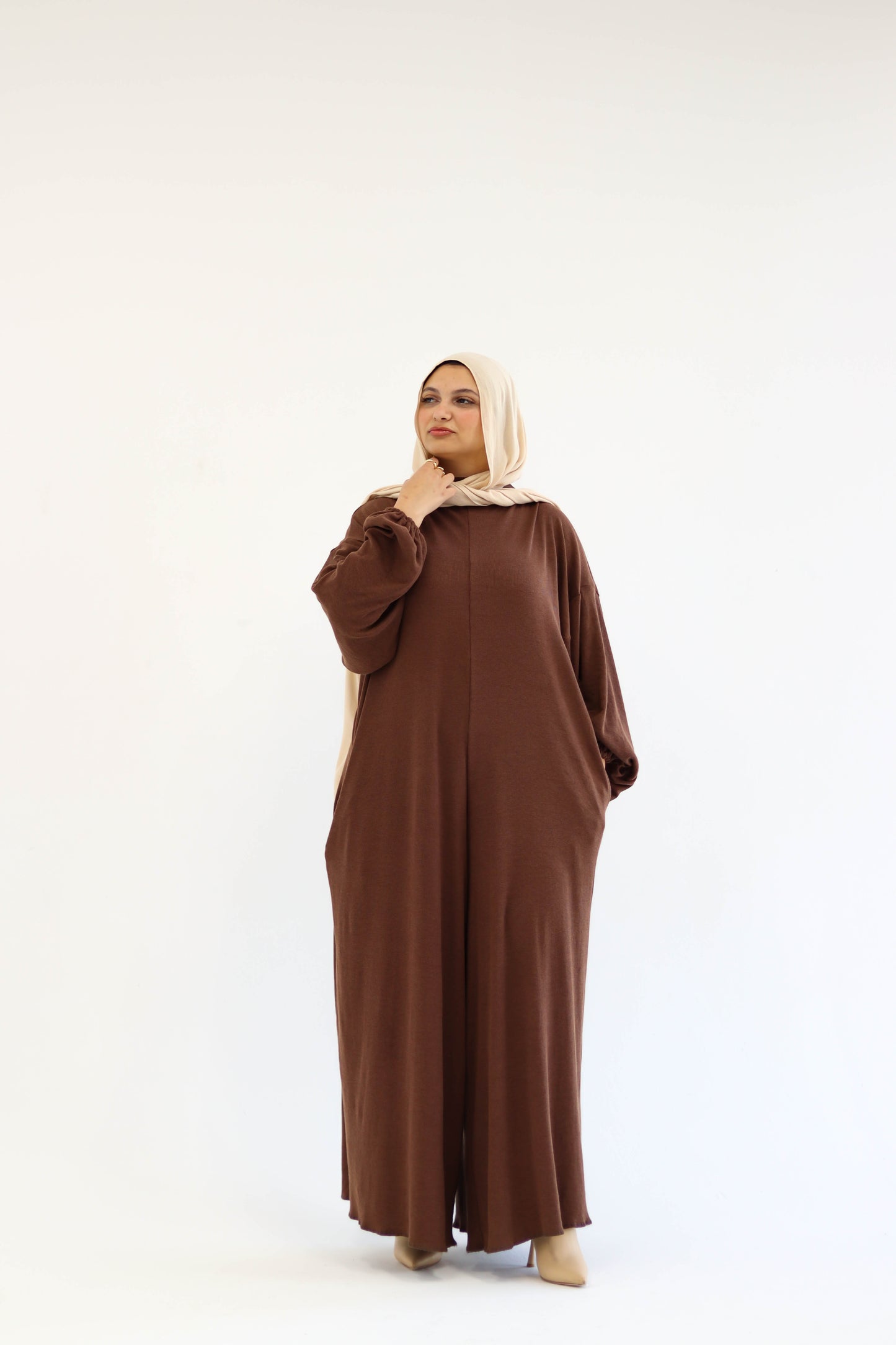 Asiia Set|Cape|Jumpsuit In Brown