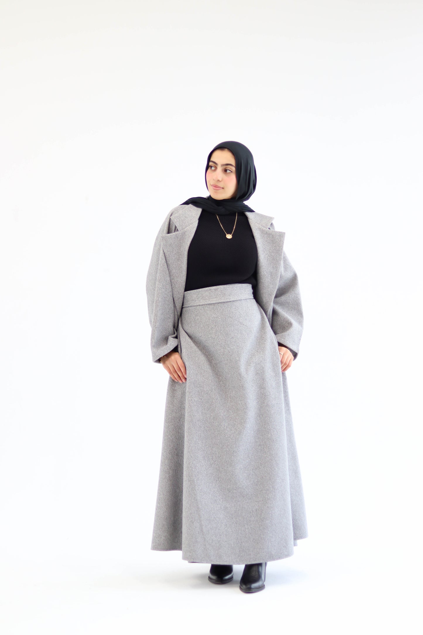 Tianna Coat|Skirt In Grey