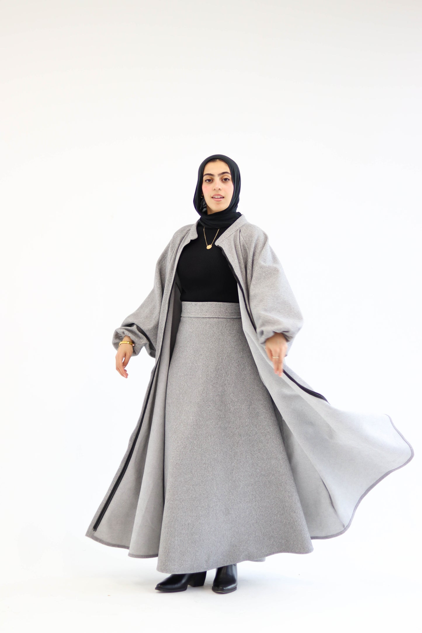 Tianna Coat|Skirt In Grey